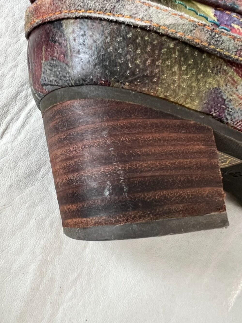 L'artiste Spring Step Shazzam boots 38 7.5 8 colorful rainbow block heel zip up - Picture 11 of 15